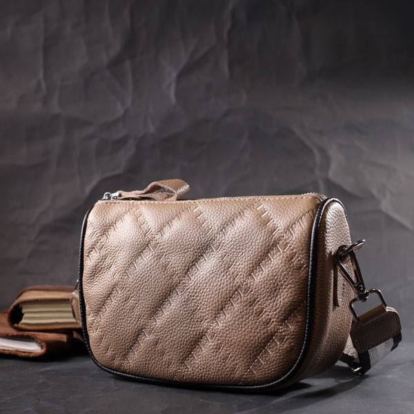 Напівкругла сумка крос-боді для жінок з натуральної шкіри Vintage 22392 Бежева 22392 фото
