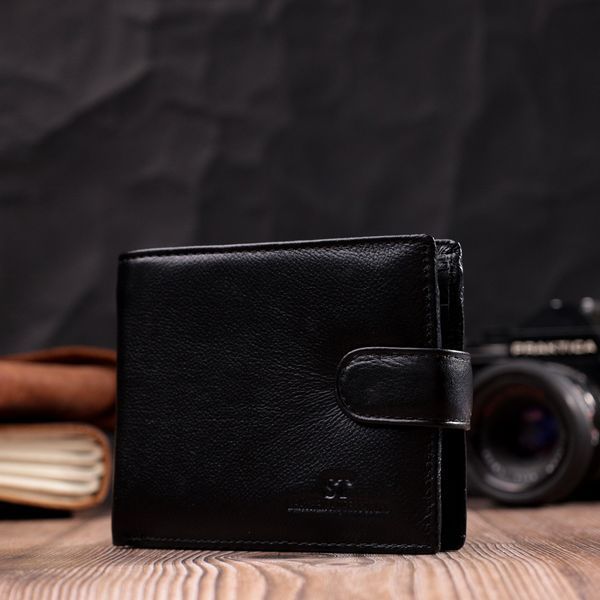 Мужской бумажник среднего размера из натуральной кожи ST Leather 22444 Черный 22444 фото
