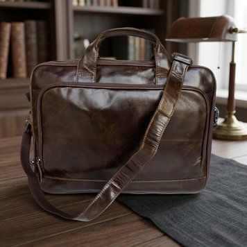 Кожаная сумка для ноутбука работы поездок и документов Vintage 14152 Коричневая 14152 фото