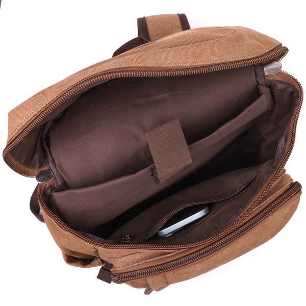 Текстильный большой рюкзак с карманом для ноутбука Vintage sale_15075 Песочный sale_15075 фото