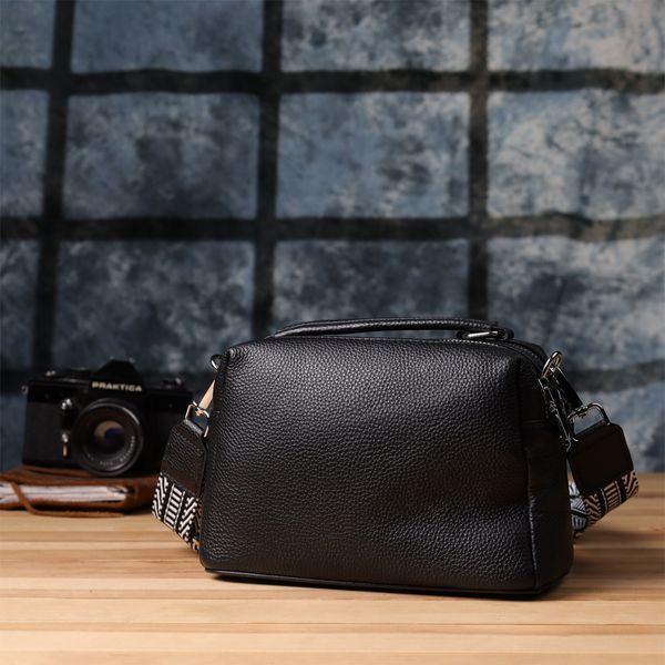 Жіноча сумка на два відділення з натуральної шкіри Vintage 22919 Чорний 22919 фото