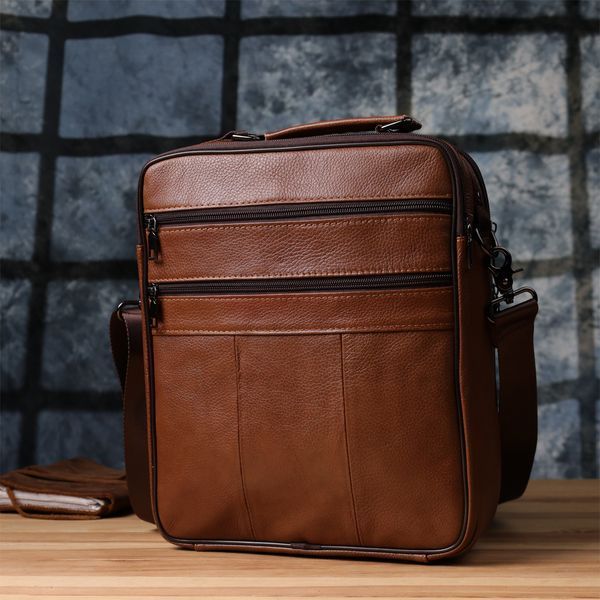 Мужская сумка с ручкой для переноса в руке из натуральной кожи Vintage 23025 Светло-коричневый 23025 фото