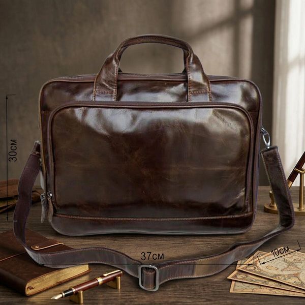 Кожаная сумка для ноутбука работы поездок и документов Vintage 14152 Коричневая 14152 фото