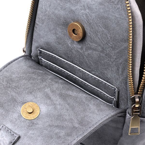 Модна сумка через плече в модному кольорі з екошкіри Vintage 22792 Сірий 22792 фото