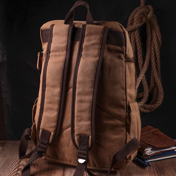 Текстильный большой рюкзак с карманом для ноутбука Vintage sale_15075 Песочный sale_15075 фото