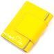 Компактное кожаное портмоне в три сложения комби двух цветов Сердце GRANDE PELLE 16730 Желто-голубое 16730 фото 1