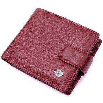 Стильне жіноче портмоне з блоком для карт з натуральної шкіри ST Leather 19472 Бордовий 19472 фото