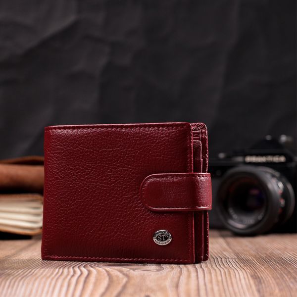 Стильне жіноче портмоне з блоком для карт з натуральної шкіри ST Leather 19472 Бордовий 19472 фото