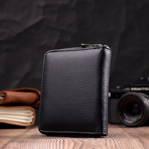 Портмоне для женщин на молнии в классическом цвете из натуральной кожи ST Leather 19488 Черный 19488 фото