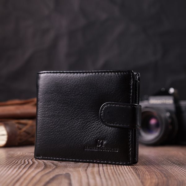 Якісний горизонтальний гаманець із натуральної шкіри ST Leather 22455 Чорний 22455 фото