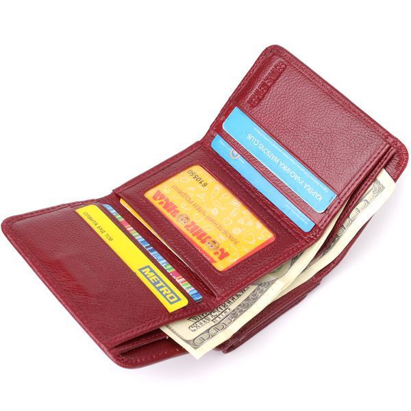 Компактний жіночий гаманець із натуральної шкіри ST Leather 23073 Бордовий 23073 фото