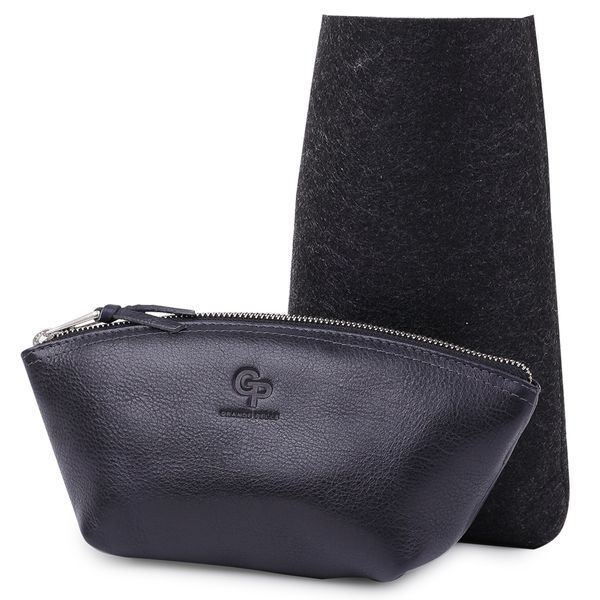 Шкіряна жіноча косметичка GRANDE PELLE 11570 Чорний 11570 фото