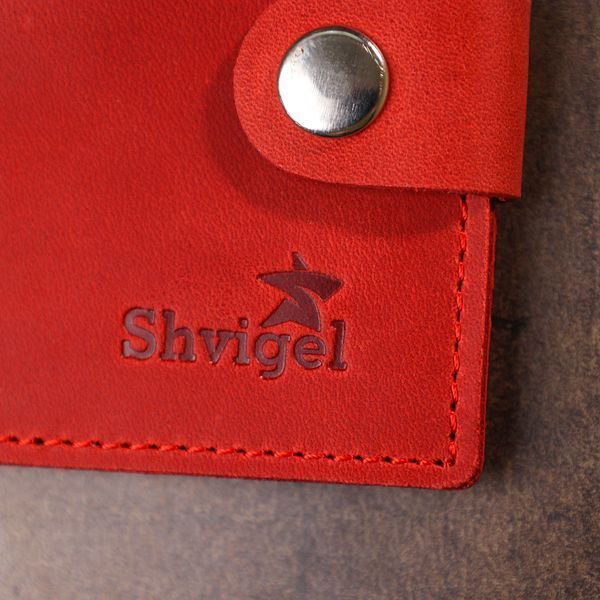 Жіноче вінтажне шкіряне портмоне Shvigel 16434 Червоний 16434 фото