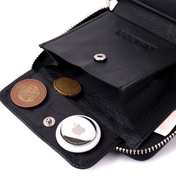 Портмоне для женщин на молнии в классическом цвете из натуральной кожи ST Leather 19488 Черный 19488 фото