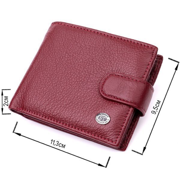 Стильне жіноче портмоне з блоком для карт з натуральної шкіри ST Leather 19472 Бордовий 19472 фото