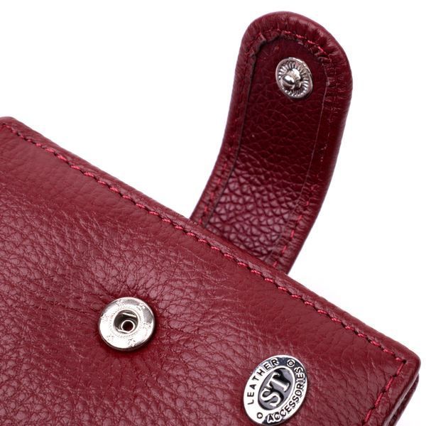 Стильне жіноче портмоне з блоком для карт з натуральної шкіри ST Leather 19472 Бордовий 19472 фото
