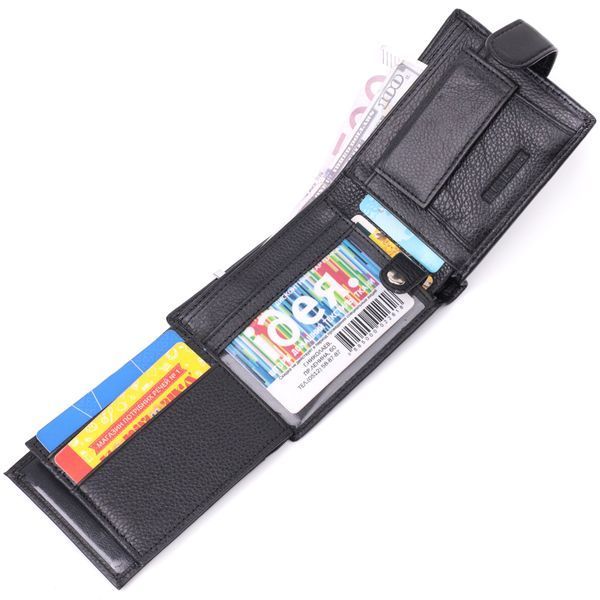 Якісний горизонтальний гаманець із натуральної шкіри ST Leather 22455 Чорний 22455 фото