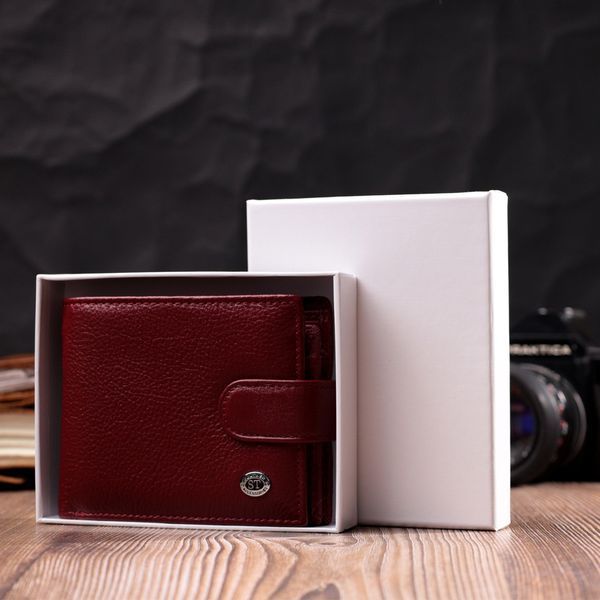 Стильне жіноче портмоне з блоком для карт з натуральної шкіри ST Leather 19472 Бордовий 19472 фото