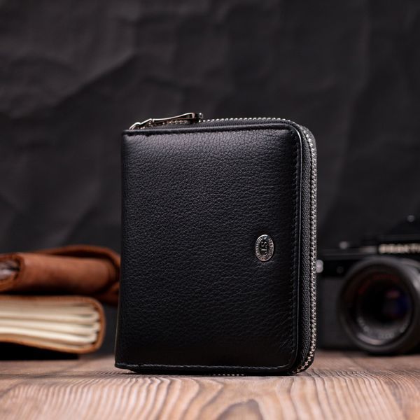 Портмоне для женщин на молнии в классическом цвете из натуральной кожи ST Leather 19488 Черный 19488 фото