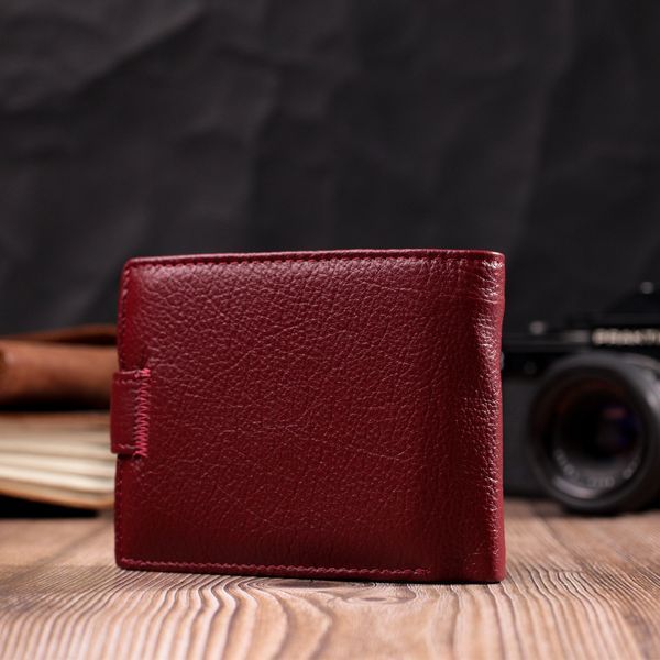 Стильне жіноче портмоне з блоком для карт з натуральної шкіри ST Leather 19472 Бордовий 19472 фото
