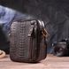 Фактурная мужская сумка из натуральной кожи с тиснением под крокодила 21300 Vintage Коричневая 21300 фото 10