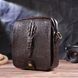 Фактурная мужская сумка из натуральной кожи с тиснением под крокодила 21300 Vintage Коричневая 21300 фото 9