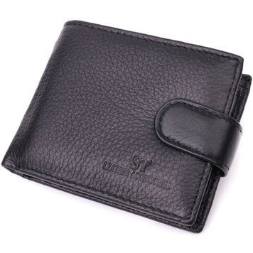 Невеликий місткий гаманець із натуральної шкіри ST Leather 22456 Чорний 22456 фото