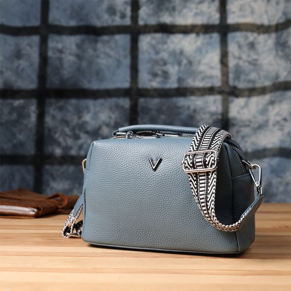 Сумка жіноча з двома секціями з натуральної шкіри Vintage 22920 Блакитний 22920 фото