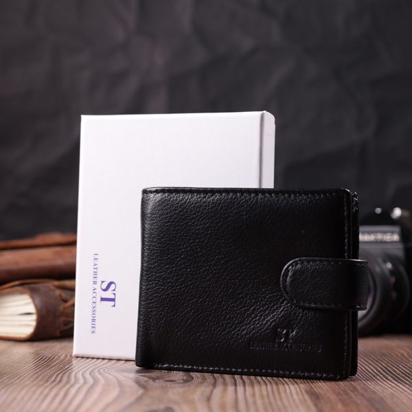 Гаманець для чоловіків зручного розміру із натуральної шкіри ST Leather 22461 Чорний 22461 фото