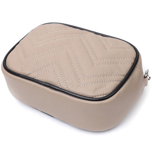 Женская вечерняя сумка на цепочке из натуральной кожи Vintage 22381 Бежевая 22381 фото