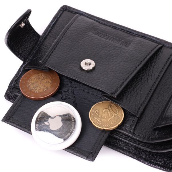 Невеликий місткий гаманець із натуральної шкіри ST Leather 22456 Чорний 22456 фото