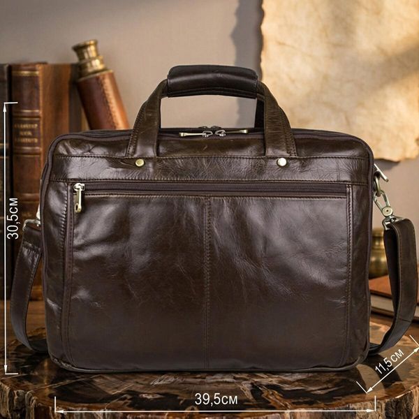 Шкіряна сумка для ноутбука роботи та документів Vintage 14247 Коричнева 14247 фото