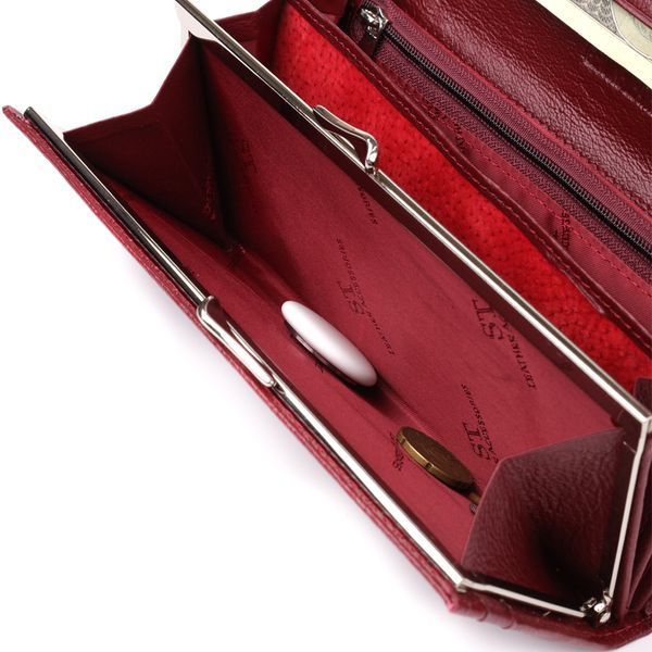 Місткий жіночий гаманець із натуральної шкіри ST Leather 23089 Бордовий 23089 фото
