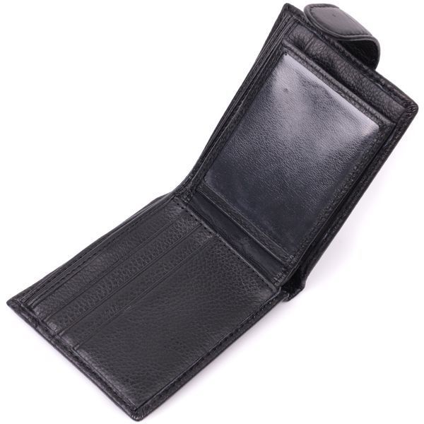 Невеликий місткий гаманець із натуральної шкіри ST Leather 22456 Чорний 22456 фото