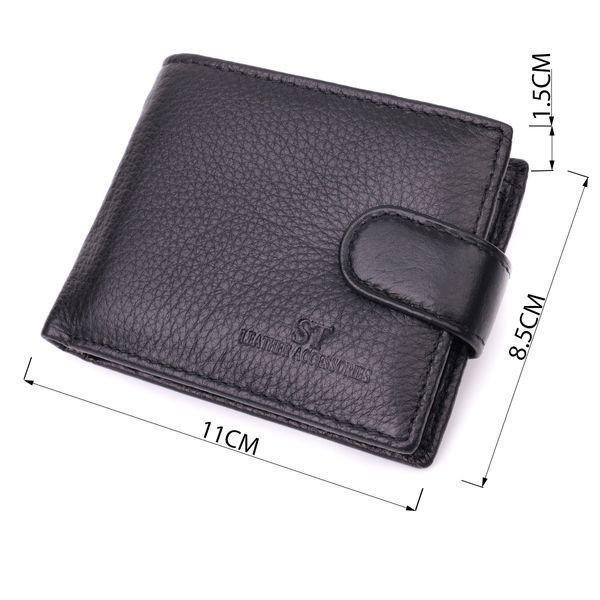 Невеликий місткий гаманець із натуральної шкіри ST Leather 22456 Чорний 22456 фото