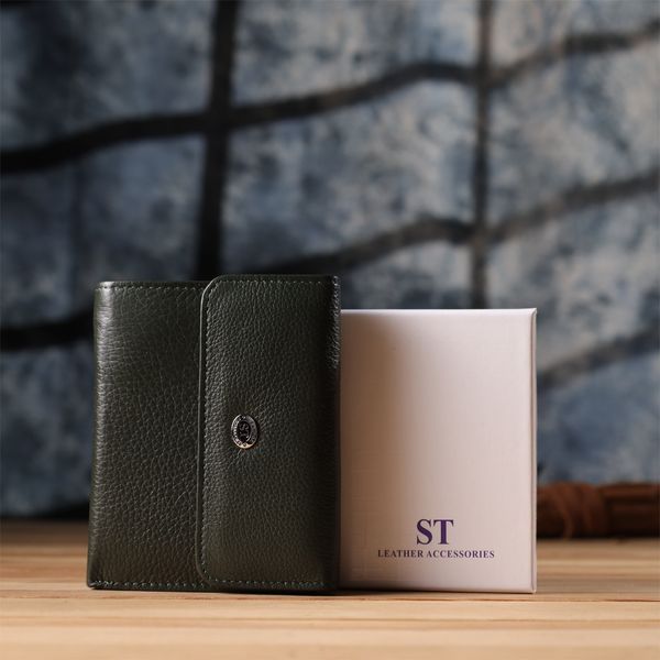 Жіночий гаманець середнього розміру із натуральної шкіри ST Leather 23074 Зелений 23074 фото
