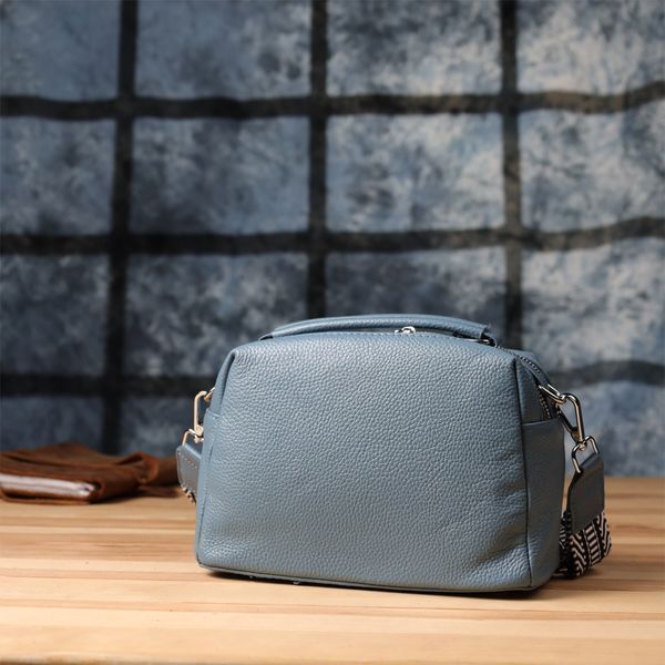 Сумка жіноча з двома секціями з натуральної шкіри Vintage 22920 Блакитний 22920 фото