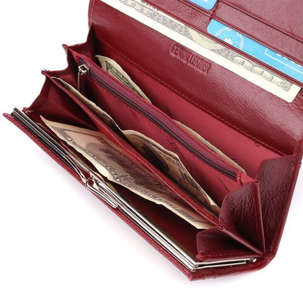 Місткий жіночий гаманець із натуральної шкіри ST Leather 23089 Бордовий 23089 фото