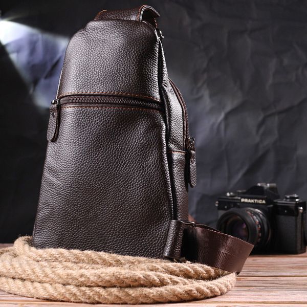 Зручна чоловіча сумка через плече з натуральної шкіри 21308 Vintage Коричнева 21308 фото