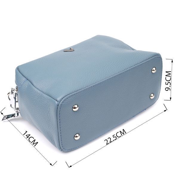 Сумка жіноча з двома секціями з натуральної шкіри Vintage 22920 Блакитний 22920 фото