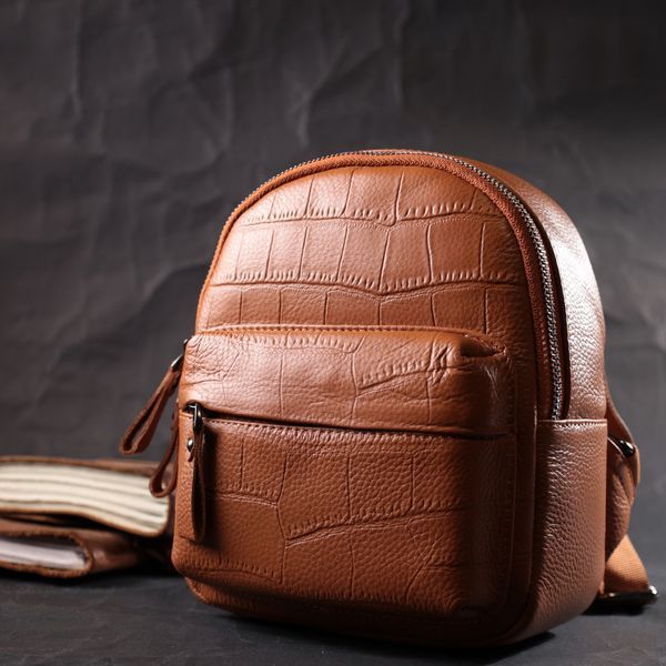Невеликий стильний рюкзак з натуральної шкіри Vintage 22433 Коричневий 22433 фото