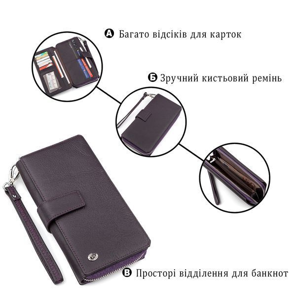 Гаманець жіночий ST Leather 18455 (SТ228) зручний Фіолетовий 18455 фото