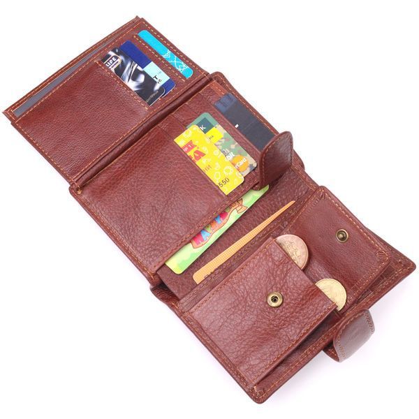 Вертикальний чоловічий портмоне з натуральної шкіри 21399 Vintage Коричневий 21399 фото