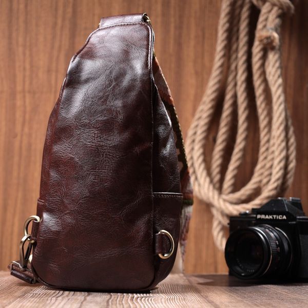 Удобная сумка через плечо в модном цвете из экокожи Vintage 22794 Коричневый 22794 фото