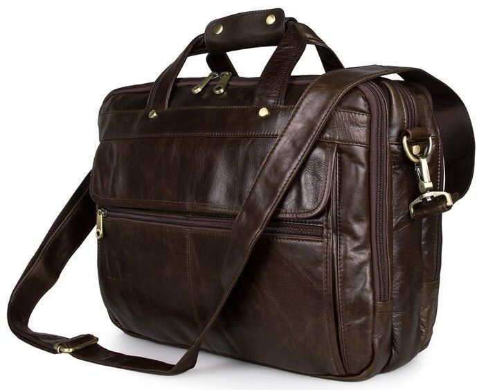 Шкіряна сумка для ноутбука роботи та документів Vintage 14247 Коричнева 14247 фото