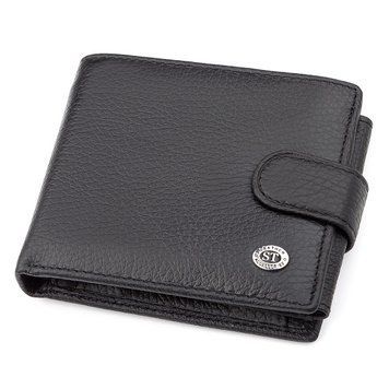 Чоловічий гаманець ST Leather 18334 (ST102) натуральна шкіра Чорний 18334 фото