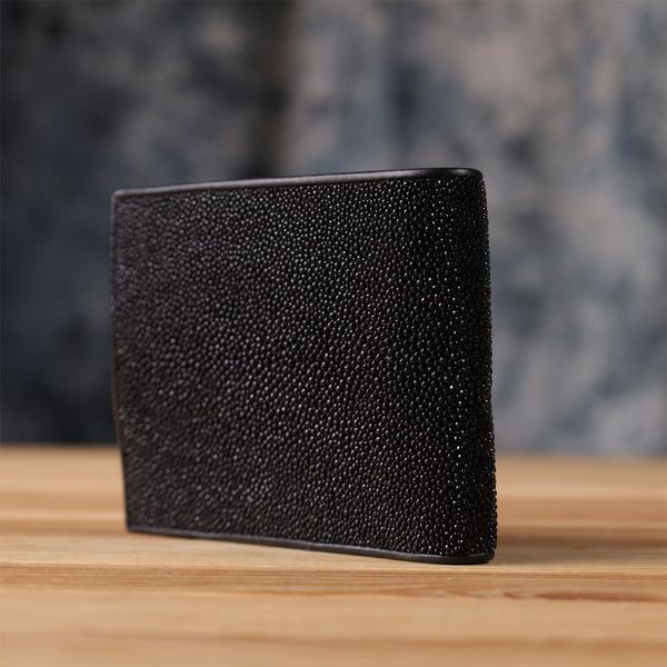 Портмоне чоловіче STINGRAY LEATHER 18070 з натуральної шкіри морського ската Чорне 18070 фото