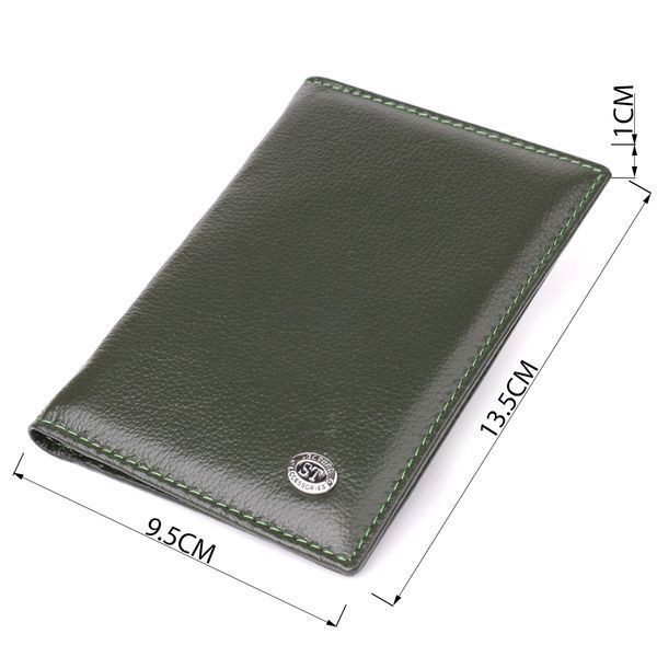 Практичная обложка на паспорт универсального формата из натуральной кожи ST Leather 23081 Зеленый 23081 фото