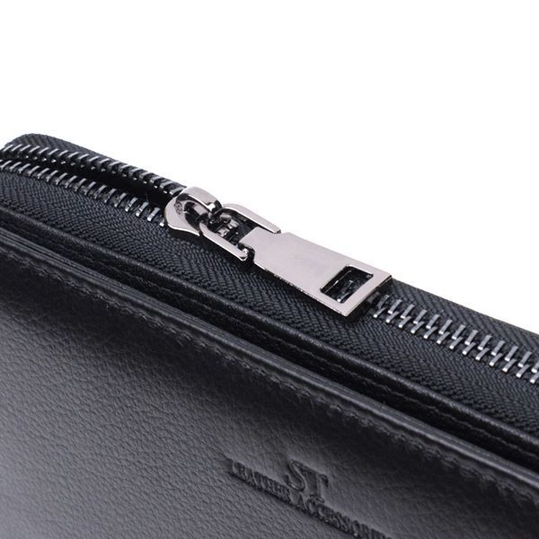 Мужской клатч с блоком для карт из натуральной кожи ST Leather 22694 Черный 22694 фото