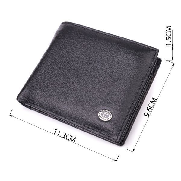 Стильний чоловічий гаманець із натуральної шкіри ST Leather 22457 Чорний 22457 фото